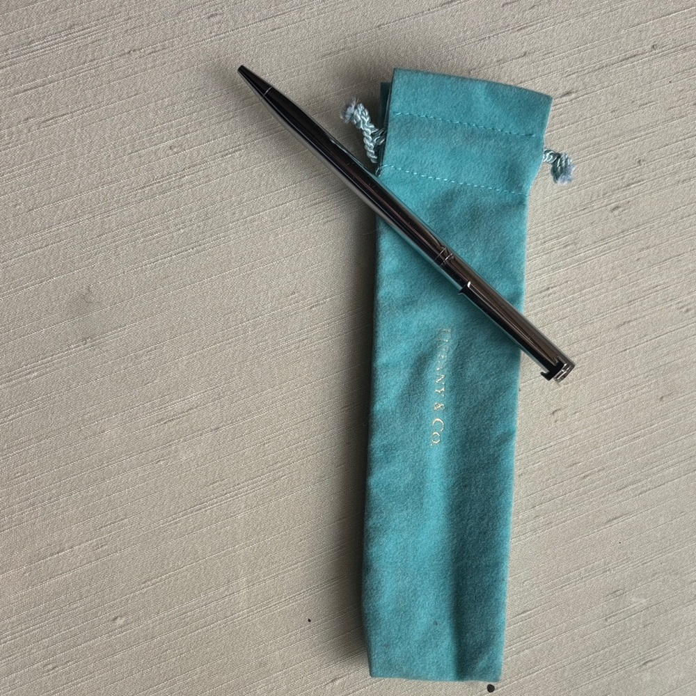 Tiffany & Co. Silver “T” Ballpoint Pen with Tiffany Blue Pouch